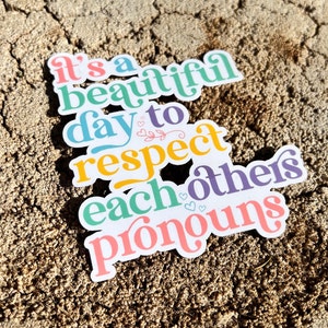 Respect Pronouns Pride LGBTQIA+ Trans Ally Sticker