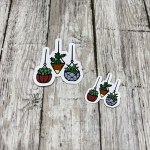 Etiqueta engomada del diario del planificador del amante de las plantas de cactus suculentas colgantes