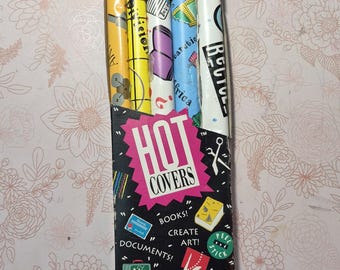 Vintage Hot Covers 90s Contact Paper Book Covers Junk Journaling