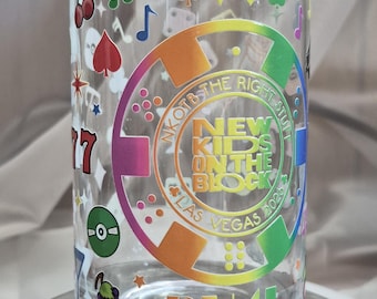 NKOTB The Right Stuff Happens In Vegas 2026 Blockhead Poker Chip Gambling UV DTF Libbey Can Glass Sticker Transfer