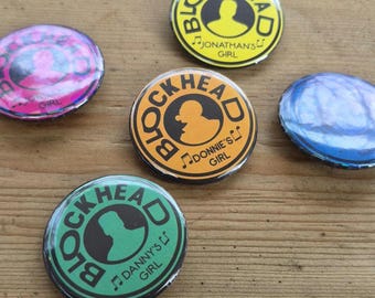 NKOTB Blockhead Button Pin 1” 1.5” 2.25" Donnie Joey Jordan Jonathan Danny Las Vegas The Right Stuff