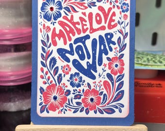 Make Love Not War Floral Boho ACEO Open Edition Print
