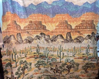 Vintage Southwestern Grand Canyon Native American 70s Blanket