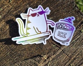 Fuck ICE Cat Liberal Protest Leftist FTD Foil Sticker