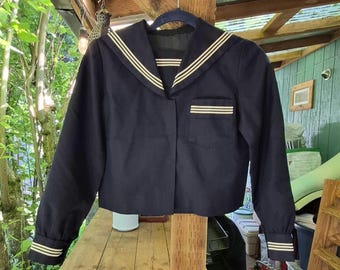 Vintage Navy Sailor Moon Crop School Kawaii Uniform Halloween