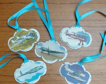 Military Planes Gift Tags Vintage Upcycled Ephemera
