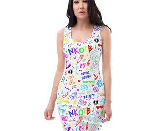 NKOTB Graffiti 80s Memories Retro Magic Vestido ajustado de verano