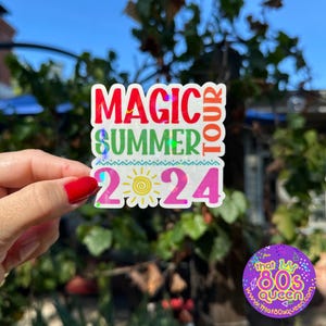 Pegatinas blancas de la gira de verano Magic Summer Tour 2024 de NKOTB New Kids on The Block