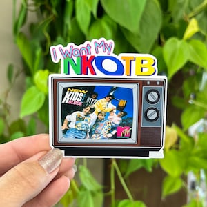 Ich will meinen NKOTB Retro TV 80s Flashback Sticker