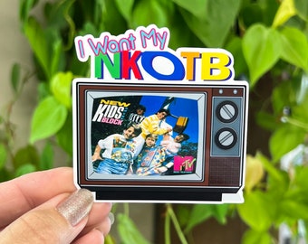 I want My NKOTB Retro TV 80s Flashback Sticker