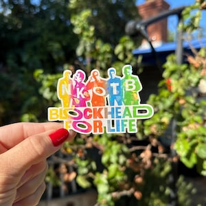 Adesivo NKOTB Blockhead For Life Vegas Right Stuff, arcobaleno anni '80, retrò