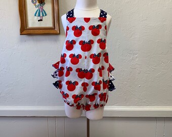 Ruffle Romper Minnie Ears 4th July Sz 6 months