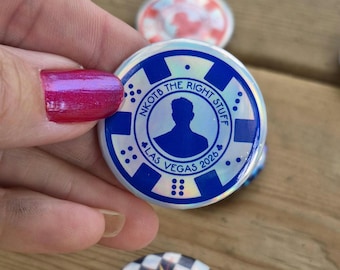 NKOTB Blockhead Button Pin Poker Chip Las Vegas The Right Stuff
