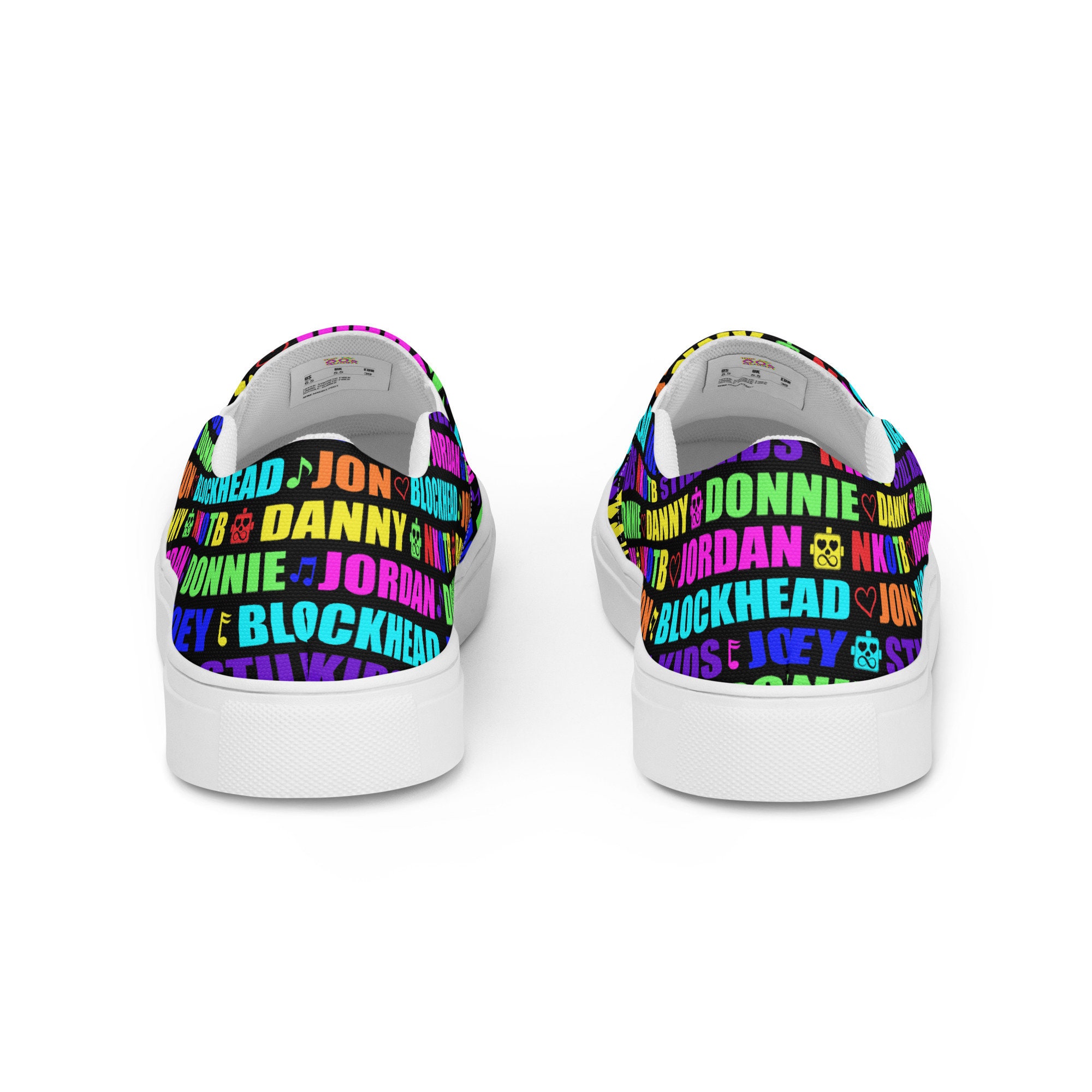 NKOTB Neon Text Still Kids Blockhead Black Slip on Shoes - Etsy