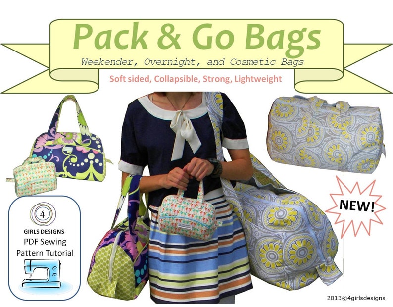 Duffel Bag Sewing Pattern PDF.Instant Download New Pack and Go Etsy