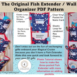 Magical Cruise Vacation Fish Extender or Wall Organizer for Exchanging Gifts Onboard with other passengers. FE Sewing PDF