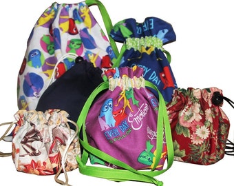 6 Lined Drawstring Bags Instant Download Sewing Pattern, Knitting Bag Pattern, Gift Bag Sewing Pattern, Fabric Face Mask Bag For Mask,gloves