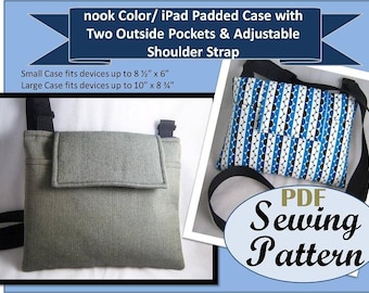 Large & Small eReader PDF Sewing Pattern for Padded Hipster Bag -iPads, iPad Mini, Kindle Fire, and More