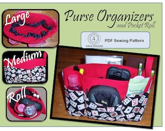 Purse Organizer Sewing Pattern PDF. Instant Download Sewing Pattern iPad, Nook, Kindle Fire & More: size 3 Purse Organizer Inserts