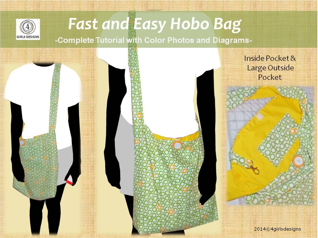 NEW Fast & Easy Hobo Bag Sewing Tutorial With Color Photos and Diagrams ...