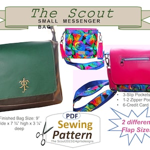 The Scout Small Messenger Bag PDF Sewing Pattern-Instant Download, DIY Messenger Bag