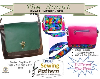 The Scout Small Messenger Bag PDF Sewing Pattern-Instant Download, DIY Messenger Bag