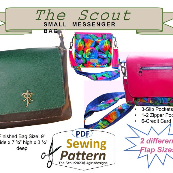 The Scout Small Messenger Bag PDF Sewing Pattern-Instant Download, DIY Messenger Bag