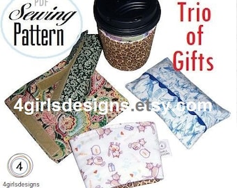 PDF Sewing Pattern Instant Download: Trio of Handmade Gifts Number 1 in My Crash Your Stash Series