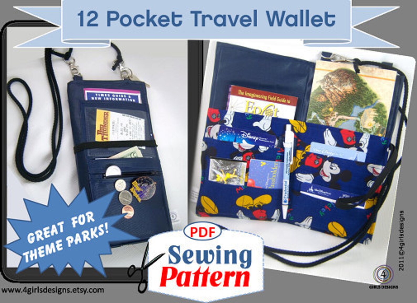 12 Pocket Travel Wallet INSTANT DOWNLOAD PDF Sewing Pattern Etsy