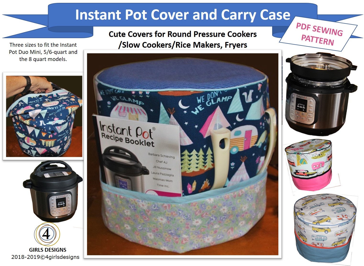 HOMEST iSH09-M607974mn Dust Cover with Pockets for Instant Pot 6