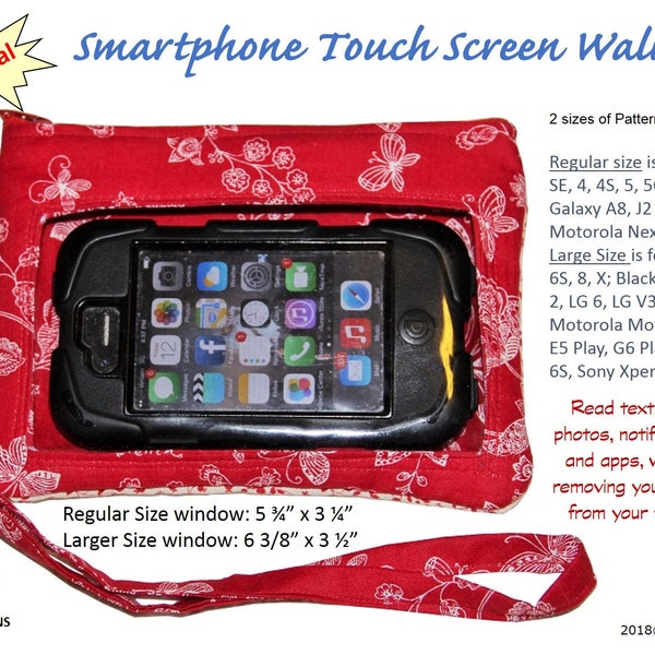 Original Smartphone Touch Screen Wallet Wristlet NOW in Two Sizes to fit multiple devices like iPhone, Samsung, LG, Motorola, Sony & More