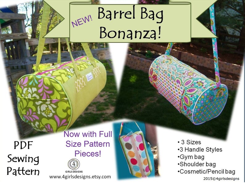 Baguette Bag Sewing Pattern. PDF Sewing Pattern for Barrel Etsy