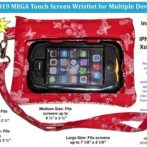 NEW Ita Bag MEGA Touch Screen Wristlet PDF Sewing Pattern for Multiple Devices. Display your Pins or Your Cell Phone