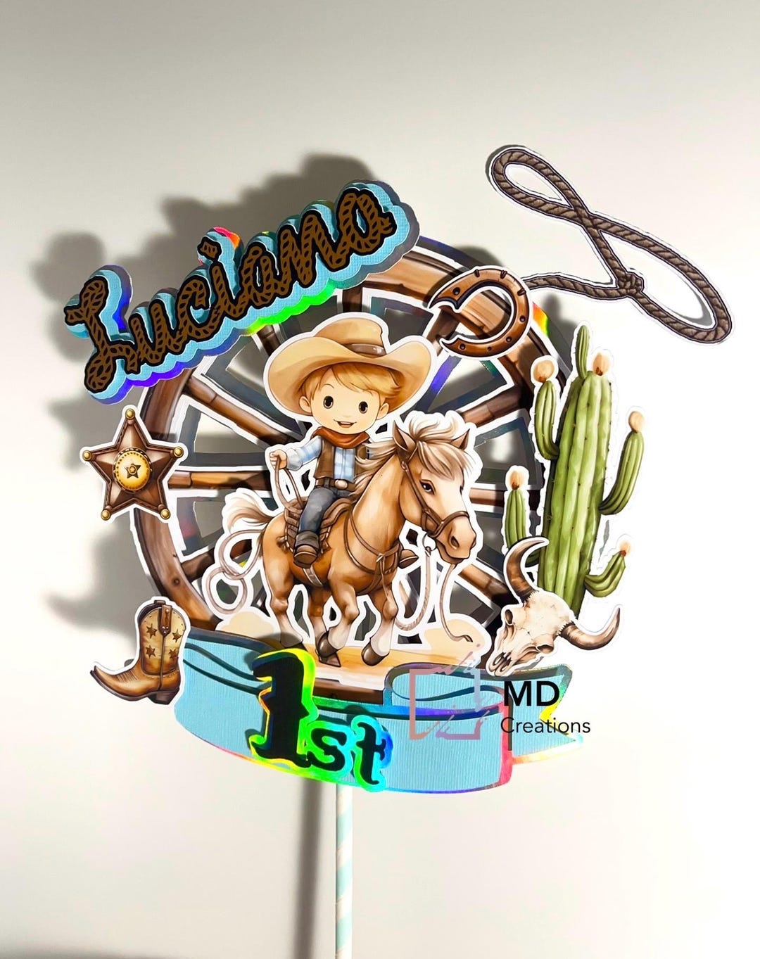 Rodeo Cake Topper- Cowbow Cake Topper- Cake Topper- Party Supplies ...