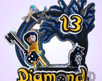 Coraline Cake Topper: Handmade Halloween Birthday Party Supplies
