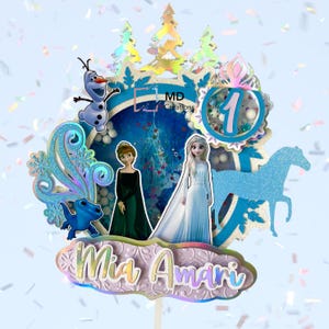 Frozen cake topper- Frozen party supplies- Frozen cupcake toppers- Frozen birthday party supplies