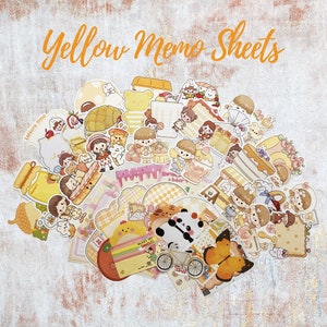 Yellow Kawaii Memos for Journals, Planners and Snail Mail