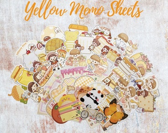 Yellow Kawaii Memos for Journals, Planners and Snail Mail