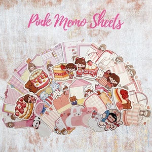 Pink Kawaii Memos for Journals, Planners and Snail Mail