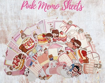 Pink Kawaii Memos for Journals, Planners and Snail Mail
