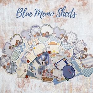 Blue Kawaii Memos for Journals, Planners and Snail Mail