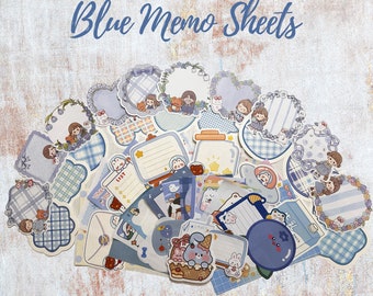 Blue Kawaii Memos for Journals, Planners and Snail Mail