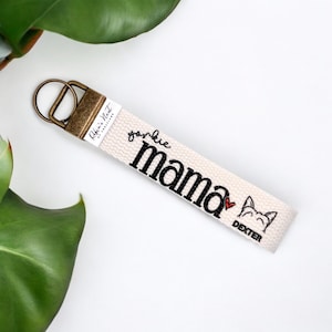 Dog Mom | Handmade Fabric Wrist Keychain Key Fob | Personalized dog keychain gift | Key Fob Wristlet | Custom Keychain | Car house Key Fob