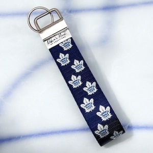 Vatertag | Toronto Maple Leafs | Handmade Stoff Handgelenk Schlüsselanhänger Schlüsselanhänger | Geschenk für Sie & Ihn | Haus, Auto, Schlüsselanhänger | Hockey-Fan Schlüsselanhänger