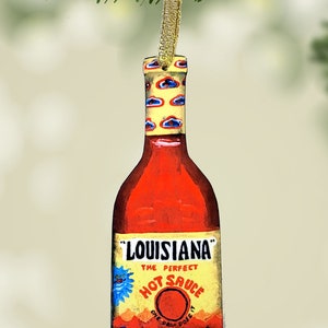 Hot Sauce Bottle Ornament made from Original Artwork, 2 Sided Ornament