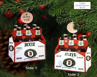 Six Pack 'A Dixie Original Art Ornament depicting The 12 Yats of Christmas song by Benny Grunch and the Bunch, 2 sided