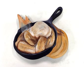 New Orleans, Louisiana Bananas Foster Magnet made from Original Artwork