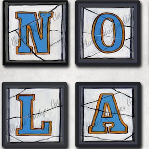 NOLA New Orleans, LA Coaster Set, New Orleans Street Tiles Coasters set of 4