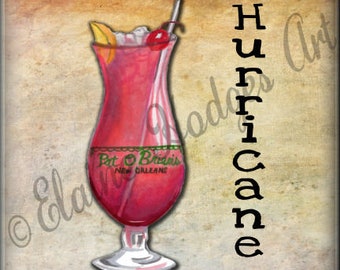 Hurricane Drink Ceramic Tile made from Original Artwork in Various Sizes