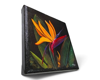Bird of Paradise 6" Canvas Print made from Original Art Work
